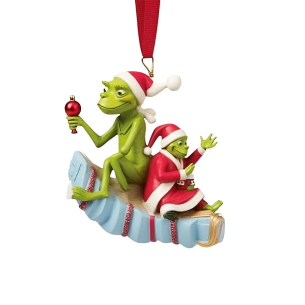Adornos navideños de Grinch Adornos para árbol de Navidad, acrílico colgante para árbol de Navidad, decoración para el hogar, el coche, mochila, colgante, regalo para niños, decoraciones de Grinch par
