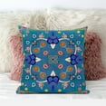 thumbnail image 3 of Amrita Sen Designs  18 x 18 in. Paisley Leaf Geo Duo Broadcloth Indoor & Outdoor Blown & Closed Pillow - Hot Muted Blue & Gold, 3 of 5