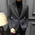 thumbnail image 2 of Abrigos Chaquetas para Hombre Chaquetas Cortas de Vestir Trajes y Blazers Cortos para Hombre Ropa de Negocios Gris de Alta Calidad Ropa de Estilo Coreano, 2 of 5