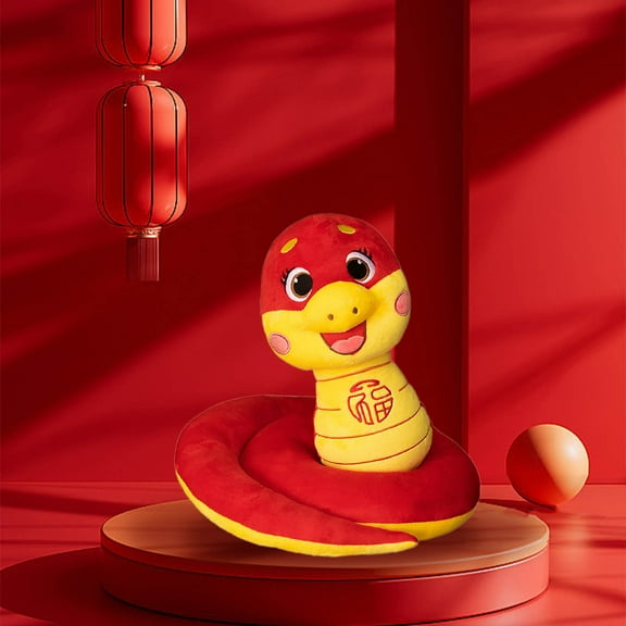 Comefolife Chinese New Year Snake Plush Ornament Bulk Chinese Snake Stuffed Plush Hanging Ornaments Zodiac Snake Plush Mascot for Lunar New Year Decoration Party Favors Gifts
