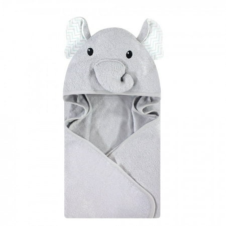 Hudson Baby Infant Unisex Rayon from Bamboo Animal Hooded Towel, Gray Elephant, One Size