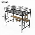 thumbnail image 4 of Twin XL Loft Bed boasting High Guardrail & Double Ladder, Sturdy & Stylish Black Design, 4 of 19