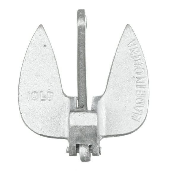 Attwood 9935-1 Cast Iron Navy Anchor - 20 Pound - Aluminum Plated Silver Finish