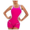 thumbnail image 2 of Women's Sexy One Piece Bathing Suit Color Matching Triangle Swimsuit Micro Bikini Set for Beach Pool Vacation Summer Holiday,Pink,L, 2 of 5