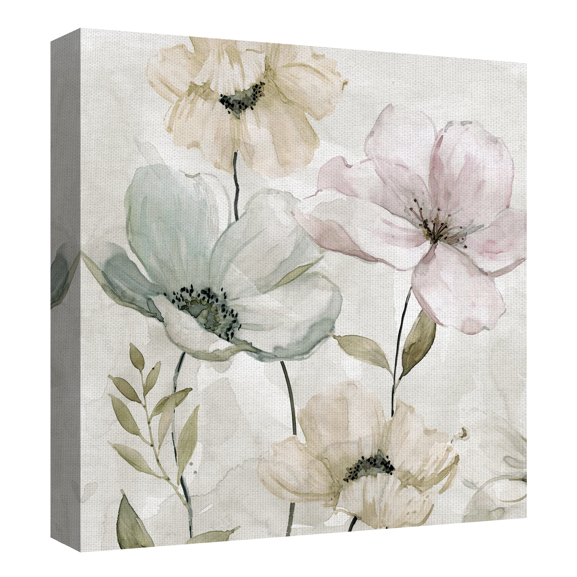 Fine Art Canvas Garden Grays Detail I Anemones by Carol Robinson Canvas Art Print