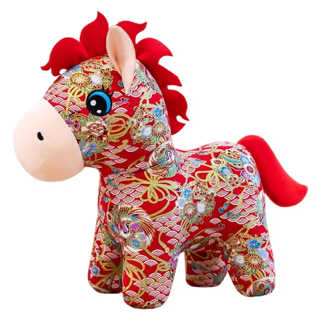 Escultura de juguete de caballo de peluche para el Festival de Primavera, ideal para restaurante, dormitorio y hogar. Estilo A 15 cm