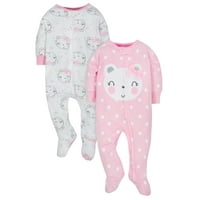 Organic Cotton Jersey Sleep N' Plays, 2pk (Baby Girl)
