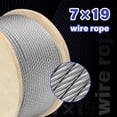 thumbnail image 3 of Cable de acero inoxidable grueso de 1/4, cuerda de alambre de 300 pies, 7 x 19 hebras, cable para aviones, tirolesa de resistencia a la rotura de 6400 libras para aplicaciones de servicio pesado, bara, 3 of 5