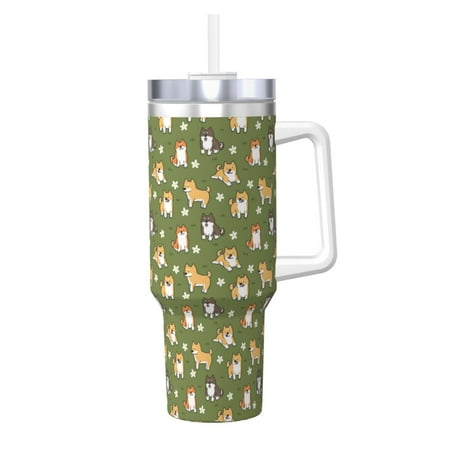 

Tideii Shiba Inu Dog And Flower for 40OZ Ice Cup Stainless Steel Heat-insulating and Cold-insulating Water Cup with Handle Suitable for Indoor and Outdoor Activities