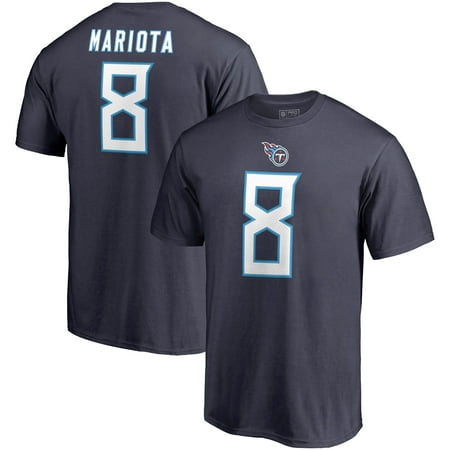 Tennessee Titans Lp Field - Marcus Mariota Tennessee Titans NFL Pro Line by Fanatics Branded Authentic Stack Name & Number T-Shirt - Navy