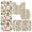 Strawberry and Leaf White Pattern, variant on Strawberry and Girl Pink Pattern Bathroom Rug Set 4 Piece,Includes Contour,Lid Cover,Bath Mat,Non-Slip Extra Soft Absorbent Washable