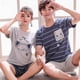 thumbnail image 1 of Conjunto de Pijama de manga corta para hombre y mujer, ropa de dormir de algodón, informal, para amantes del hogar, verano, 2024, 1 of 5