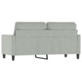 thumbnail image 3 of vidaXL 2-Seater Sofa Light Grey 140 cm Velvet, 3 of 5