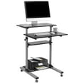 thumbnail image 1 of TechOrbits Bureau Roulant pour Ordinateur Portable - Chariot d'Ordinateur Mobile Debout Ou Assis avec Roues, Hauteur Réglable et Surface de 27,5 Pouces - Poste de Travail Portable pour Bureau à Domicile - Noir, 1 of 4