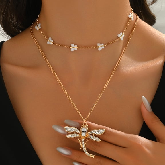 NICKSUN Boho Necklaces for Women Long Dragonfly Pendant Vintage Necklace Sweater Chain Necklace Handmade Jewelry