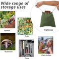 thumbnail image 2 of bolsa portátil para recolección de frutas al aire libre, bolsa plegable para almacenamiento de bayas, bolsa de lona de cuero para bushcraft, senderismo, camping, PU marrón, 2 of 5