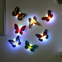 3D LED Flash Glow Butterfly Night Lights Wall Stickers, Optical Fiber Butterfly for Kids Room Bedroom Wall Decor