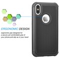 thumbnail image 2 of iPhone X Case, iPhone X Sturdy Case, [Tmajor] Shock Absorbing [Black] Rubber Silicone & Plastic Scratch Resistant Bumper Grip Rugged Hard Cases Cover For Apple iPhone X (5.8 inch), 2 of 4