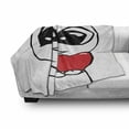 thumbnail image 3 of Humor Soft Flannel Fleece Throw Blanket, Lover Guy Meme Face with a Heart Romance Forever Spouse Valentines Image, Cozy Plush for Indoor and Outdoor Use, 70" x 90", Red and White, by Ambesonne, 3 of 6