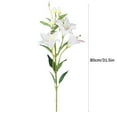 thumbnail image 3 of 1 Bundles Artificial Lily Flowers,White Lilies Flower Bouquet,Faux Floral Table Centerpieces Arrangement,for Wedding Bouquet Home Party Indoor Table Hotel Office Outdoor Garden Decor,31.5 inch(White), 3 of 6