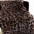 thumbnail image 2 of Plutus Brown Leopard Faux Fur Luxury Throw Blanket, 2 of 3
