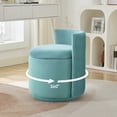 thumbnail image 2 of Velvet Swivel Vanity Chair with Storage, Swivel Makeup Chair with Wave Back, No Assembly Small Accent Stool for Bedroom, Dressing, Living Room,White, 2 of 8