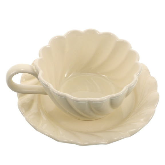 GOOHOCHY Coffee Mug And Saucer Ceramic Latte Mug With Saucer Vintage Art Cups For Cappuccino Espresso Coffee Shop Women Tea Party