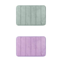 Unique Bargains 2 Pcs Soft Thick Absorbent Quick Dry Bathroom Bath Rugs Non Slip Grey/Purple 16" x 24"