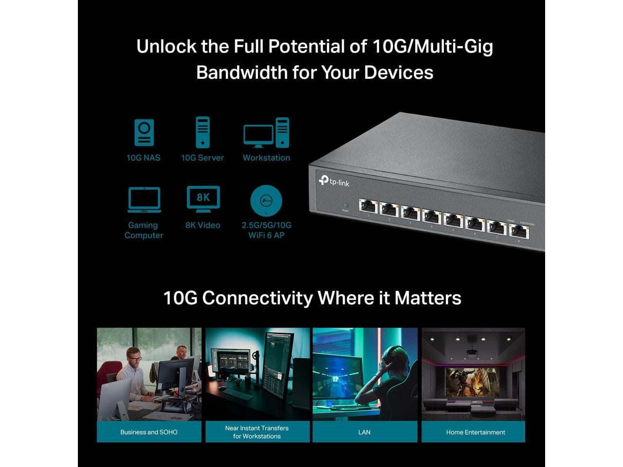 新品】TP-Link TL-SX1008 8ポート 10G スイッチングハブ(TP 新品】TP-Link TL-SX1008 8ポート 10G スイッチングハブ(TP