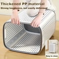 thumbnail image 4 of Rolling Laundry Hamper with Lid, Perforated Metal Design, L Size, Portable Handle, Smooth Edges, Ventilated Basket with Wheels, 23.8x16.7x12.9 Inches, 4 of 6