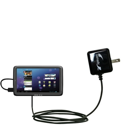 Gomadic Intelligent Compact AC Home Wall Charger suitable for the Arnova 10b G3 - High output power with a convenient, foldable plug design - Uses Tip