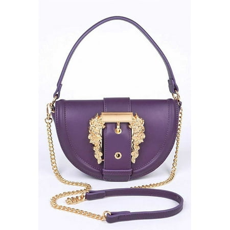 FASHNZFAB Motif Engraved Buckle Top Handle Convertible Bag