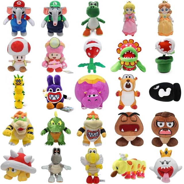 Peluche de Super Mario Bros. Wonder, Mairo, Luigi, Princesa Peach, Daisy, Toad, Toadette, Yoshi, muñecos de peluche suaves, Nabbit, Skedaddlers
