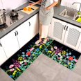 thumbnail image 2 of Botanical Flower Kitchen Decor Rugs Set of 2, Non Slip Washable Home Decor Farmhouse Kitchen Rugs and Mats for Floor Comfort Standing Mats for Kitchen, Sink, Laundry 17"x47"+17"x30", 2 of 6