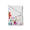 thumbnail image 2 of 15th Birthday Soft Flannel Fleece Throw Blanket, Girlish Design Teenager in Cartoon Style Birds and Flowers Print, Cozy Plush for Indoor and Outdoor Use, 50" x 70", Multicolor, by Ambesonne, 2 of 6