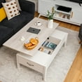 thumbnail image 2 of Costway 47" Ascenseur Table Basse Moderne W / Compartiment Caché et Tiroirs pour Salon, 2 of 10