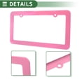 thumbnail image 5 of Unique Bargains License Plate Frame Stainless Steel Car License Plate Frame Bracket with Screws Caps 2 Hole Round Hole Wide Frame Pink, 5 of 7