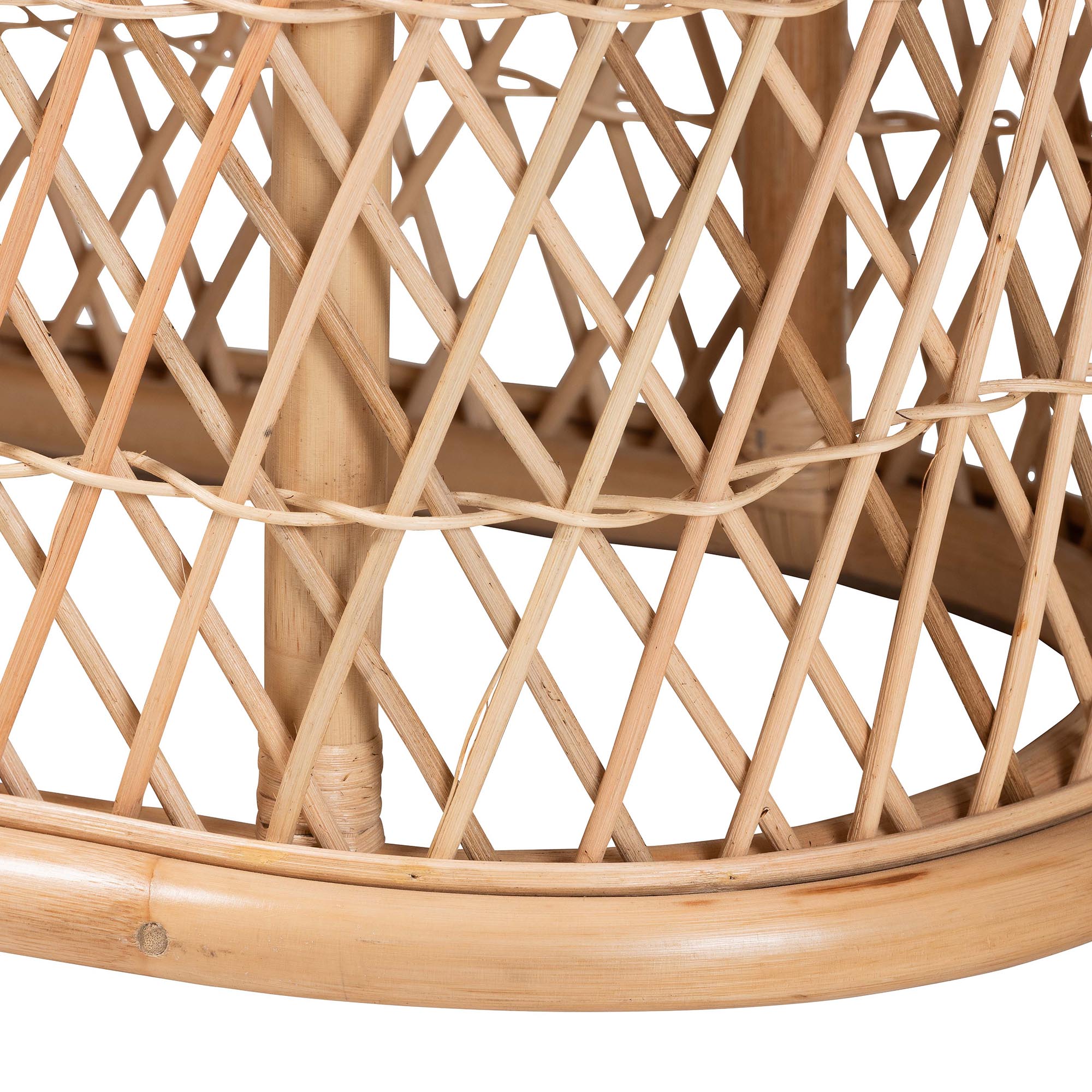 bali & pari Ladonna Boho Ottoman Footstool, Natural Rattan, Natural