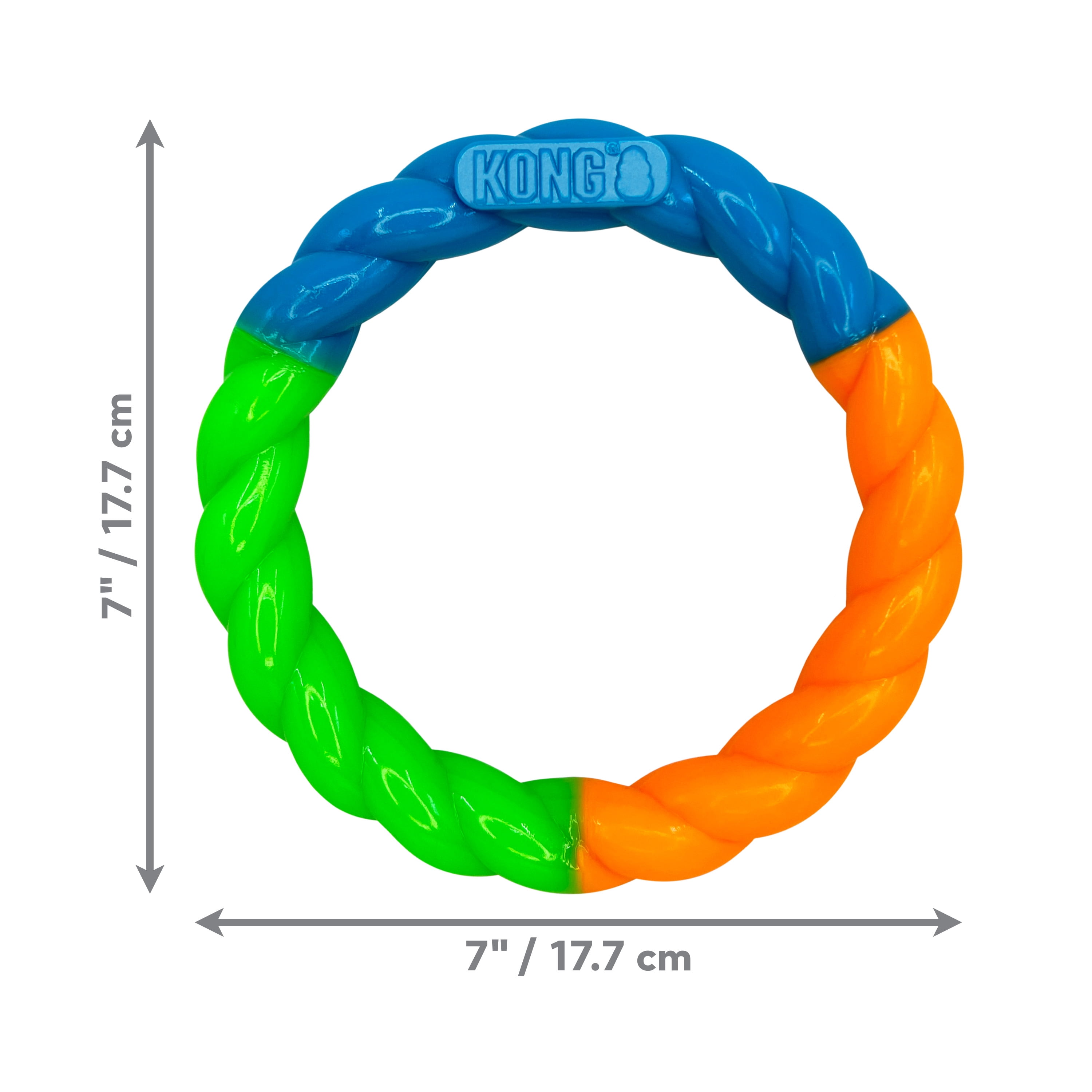 KONG® Twistz High Viz Durable Dog Toy, Glows in the Dark and Floats in Water, Small for Dogs up to 20lbs