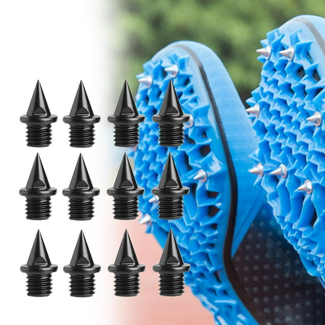 12 clavos de repuesto para zapatillas de pista, clavos de aleación de aluminio y carbono de 7 mm para zapatillas de pista para carreras de corta dista Negro