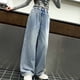 thumbnail image 5 of Odeerbi 5-16 Años Niñas Jeans Athletic Deportes Pantalones Vaqueros Cintura Alta Suelta Ropa de Trabajo Pantalones Con Bolsillo, 5 of 9