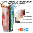 thumbnail image 7 of 20 Oz Pink Strawberry Plants Fruit Coffee Tumbler Double Wall Insulated Stainless Steel Water Bottle | Metal Reusable Thermoses Flask with Cup Cap | Leak & Sweat Proof with Anti-Dust Lid, 7 of 7