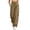 Beige, variant on Women's Summer Casual Solid Color Sports Pants Pocket Cargo Pants With Leg Binding