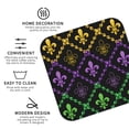 thumbnail image 3 of Lsque Mardi Gra Geometric Pattern 4" Drink Coasters Set of 4, PVC Leather Absorbent Coasters, Table Coaster Set Decorative Coffee Cup Coasters Housewarming Gift -Square, 3 of 6