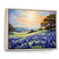 thumbnail image 2 of Designart "Blue Bonnet Dance In Meadows I" Blue Bonnets Floater Framed Wall Art Living Room, 2 of 5