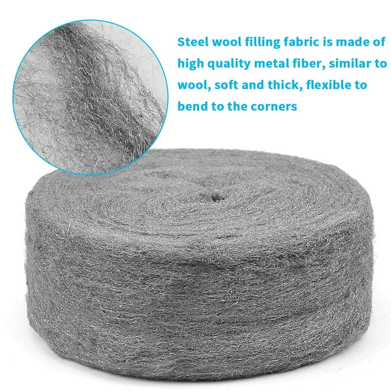 0000 Steel Wool For Glass Buy 2 Pack Steel Wire Wool Fill Fabric DIY Kit, Coarse Steel Wool Gap Blocker For Stuff Holes Wall Cracks Siding Pipeline Vents In Garden House Garage
