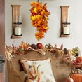 thumbnail image 4 of Halloween Decorations Fake Vines Plants Artificial Maple Leaves Wall Hanging Vines 31.5inch Fall Leaf Garland,for Thanksgiving Decor,Wedding,Fireplace,Party,Table,Outdoor,Garden,Home Decor, 4 of 8
