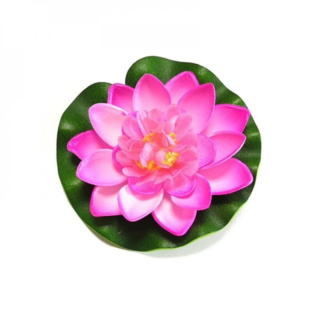 5.5" ARTIFICIAL LOTUS PINK FLOWER FLOAT HOME SPA POOL DECOR FABRIC FOAM 1 PC