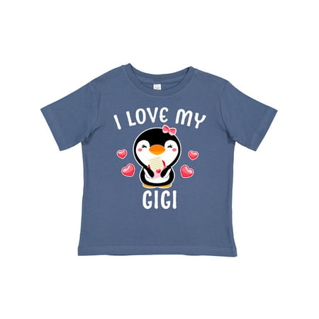 

Inktastic I Love My Gigi with Cute Penguin and Hearts Gift Toddler Toddler Girl T-Shirt
