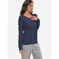 thumbnail image 3 of Women's Long Sleeve Button Down Crew Neck Classic Sweater Cardigan, 3 of 6